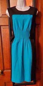 #356 Calvin Klein torqouis and black dress